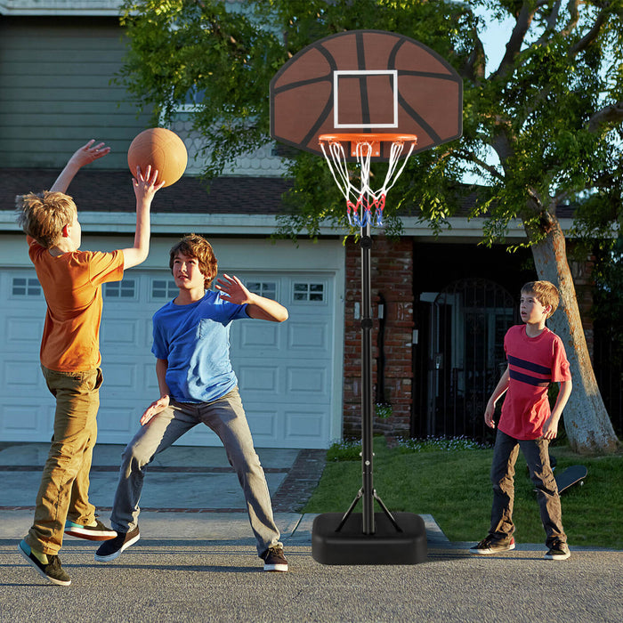 Costway Basketball Hoop 5.6-6.5 Ft Reglable En Hauteur Pour Les Enfants Avec Tableau Arriere A L'epreuve