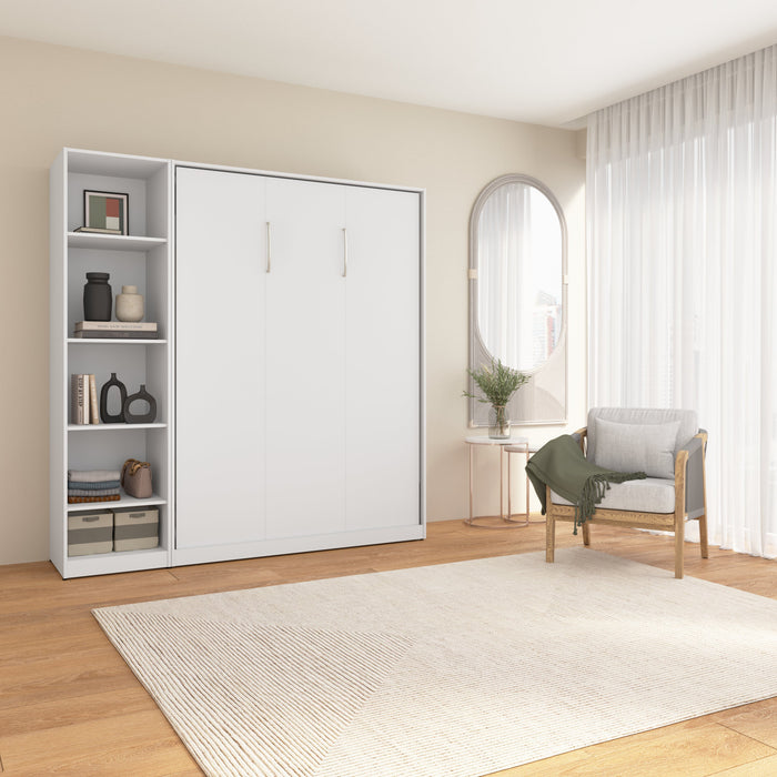 Lit double escamotable Claremont de Bestar à 5 tablettes - blanc