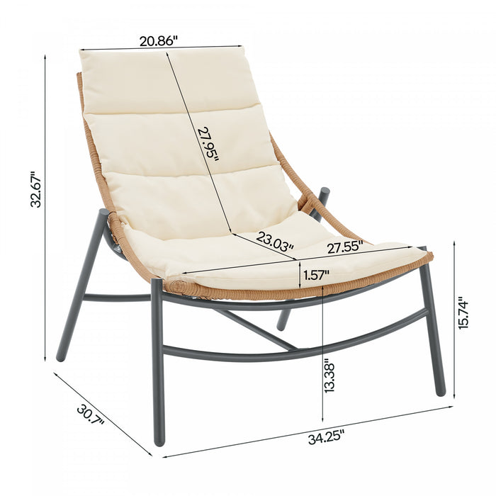 Ensemble de conversation moderne Sunset 3 pieces en creme
