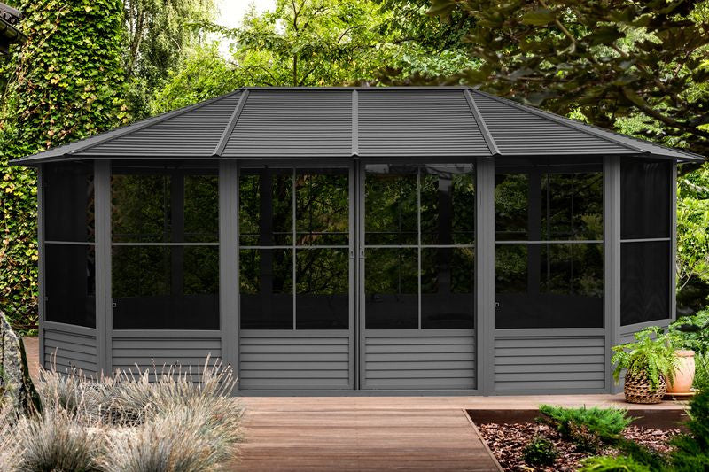 Florence Solarium 12 X 18 Toit Metal Noir