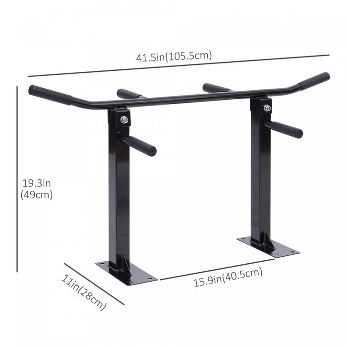 Soozier Barre De Traction Murale Station De Musculation Montee Au Plafond Gym A Domicile Noir