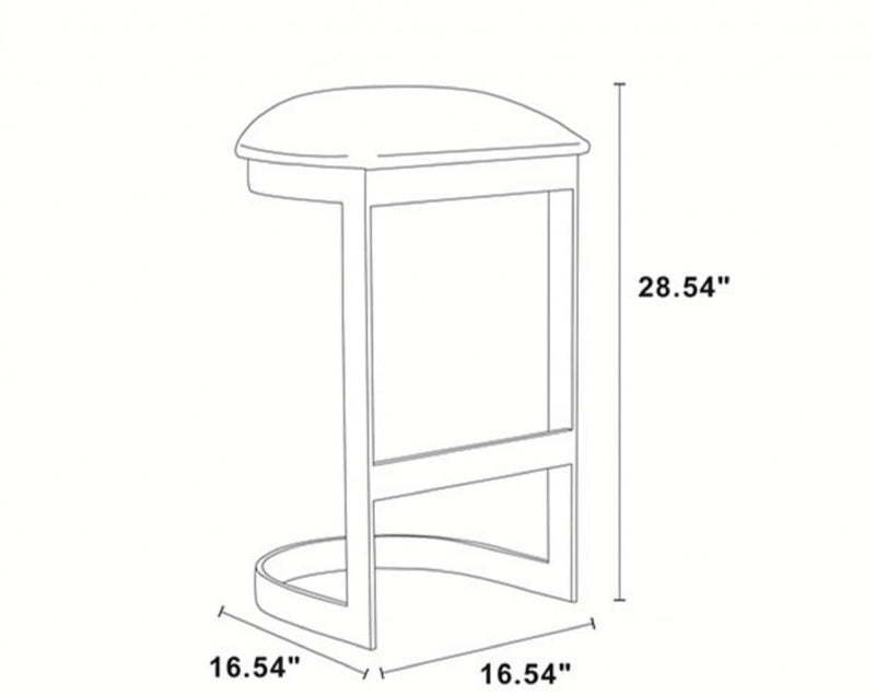 Tabouret de bar moderne en metal et tissu Aura, blanc - Lot de 3