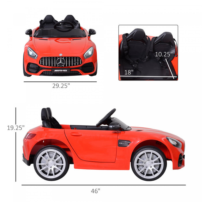 Aosom Voiture Pour Enfants Sous Licence 12 V Avec Telecommande, Roue De Suspension, Vitesse Reglable, Rouge