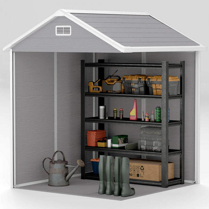 Outsunny Remise De Rangement En Plastique, Plancher, Portes Verrouillables