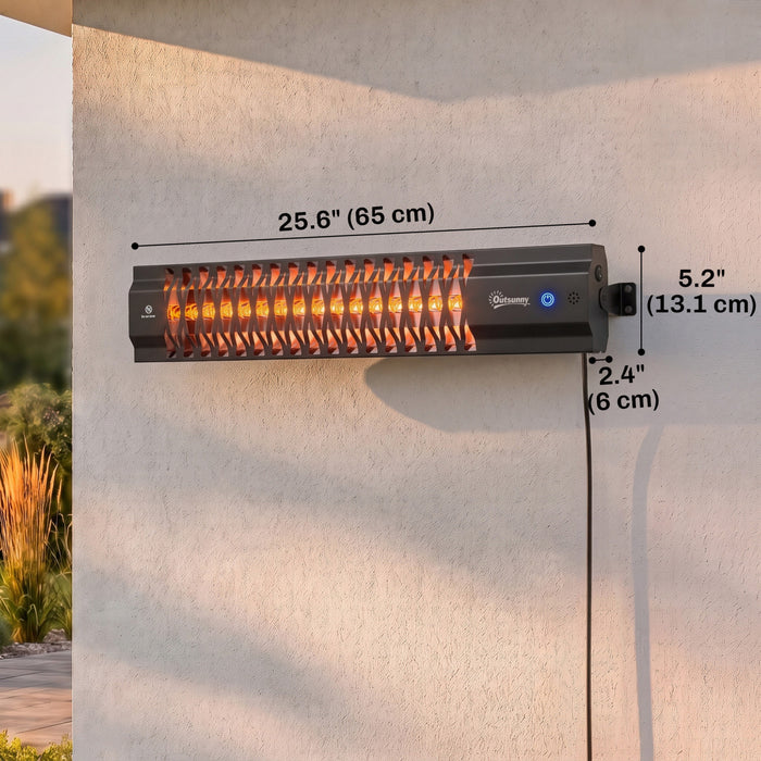 Outsunny Chauffage de terrasse electrique mural 1500 W pour exterieur, noir