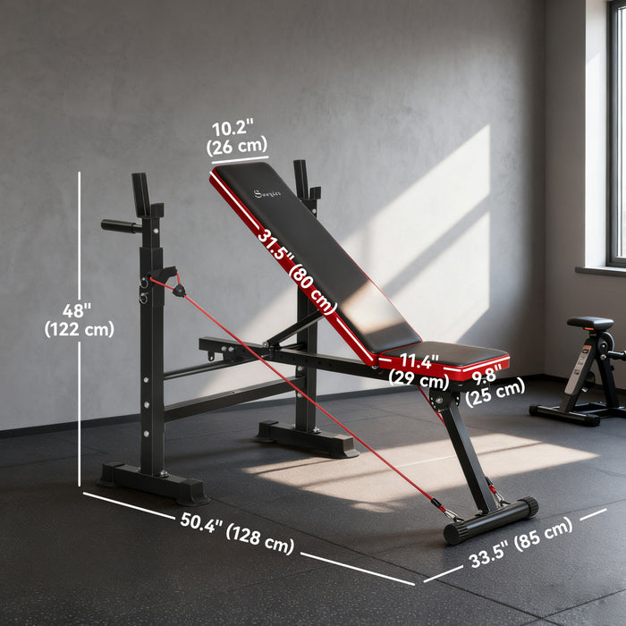 Soozier Banc de musculation reglable avec support a squat