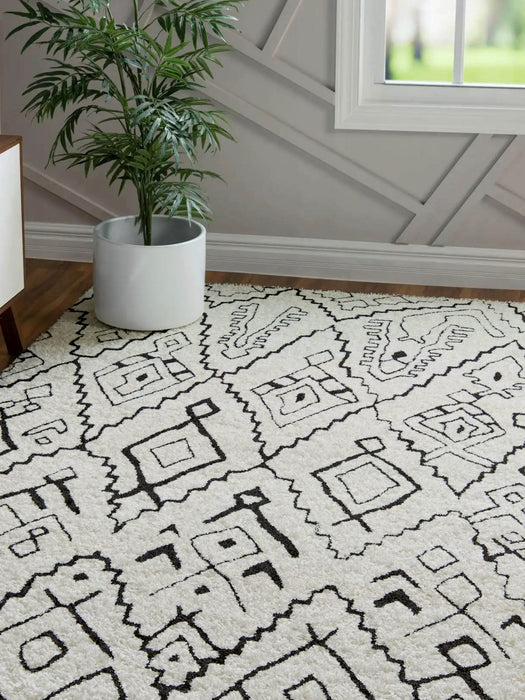 Tapis Contemporain Aurelia 5'3\" x 7'2\" en Ivoire