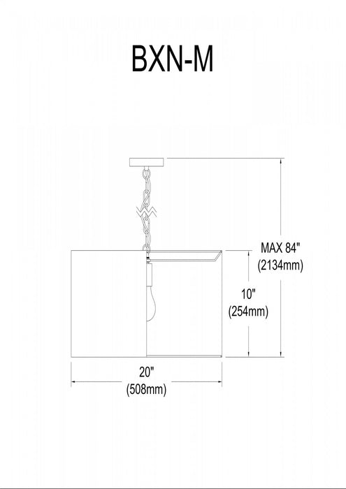 Luminaire suspendu moyen Braxton de Dainolite avec abat-jour à carreaux, fini noir et 1 ampoule