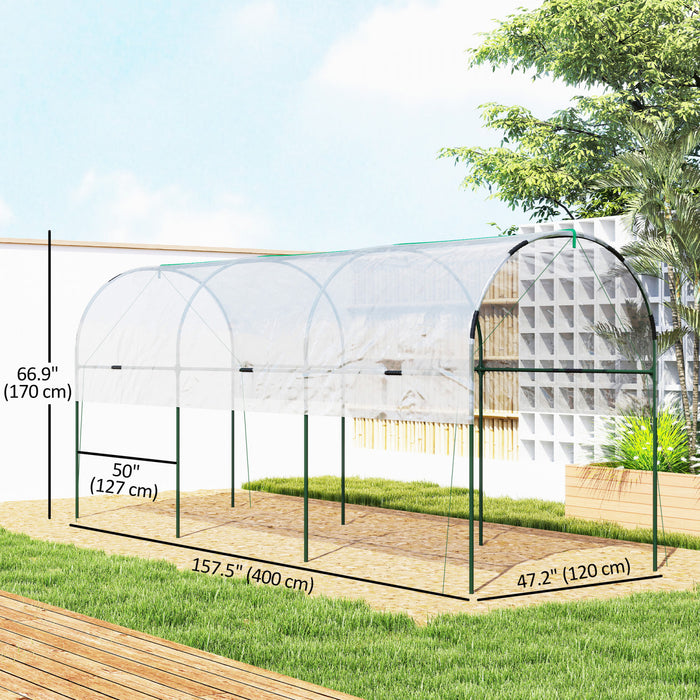Outsunny Serre tunnel pour tomates avec 4 arceaux, Transparent
