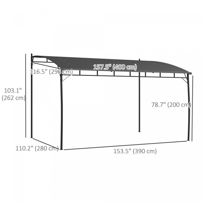 Outsunny Pergola Avec Auvent Uv30+, Pergola Gazebo En Acier, Gris Fonce