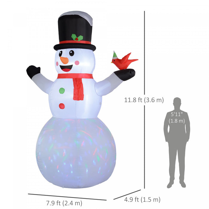 Outsunny Bonhomme de neige gonflable de Noel 12pi avec lumiere LED rotative