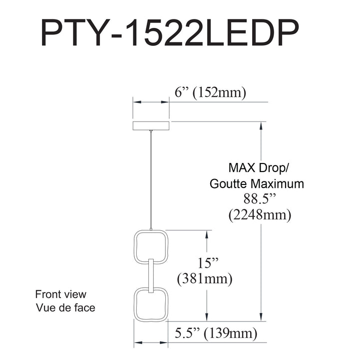 Luminaire suspendu Patsy de Dainolite en silicone blanc qui diffuse la lumière, avec fini noir mat et ampoule à DEL de 20 W