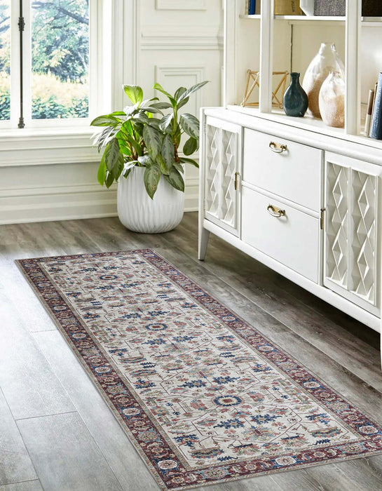 Tapis Traditionnel Daffy 2'3\" x 8'0\" en Ivoire
