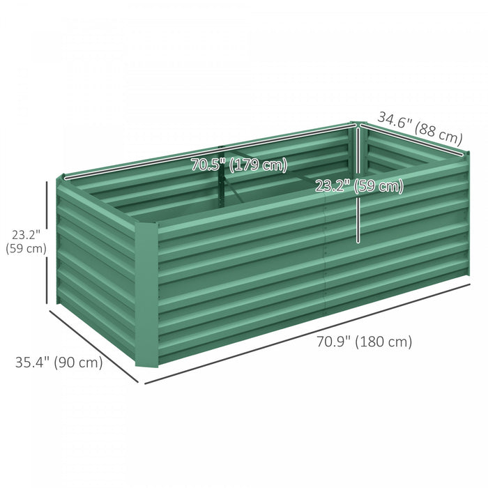 Outsunny Jardiniere surelevee en metal avec tiges renforcees, vert clair