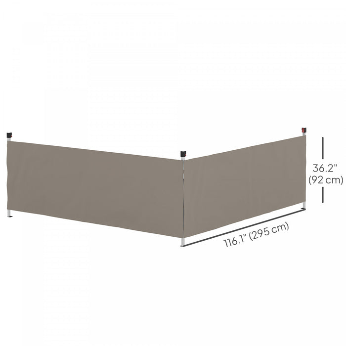 Outsunny 2 Demi-murs D'auvent Pour Auvent De 10' X 10' Ou 10' X 20', Gris