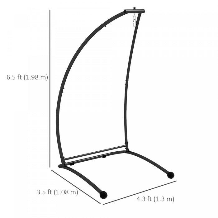 Outsunny Support pour Chaise Suspendue, Forme de C, Noir