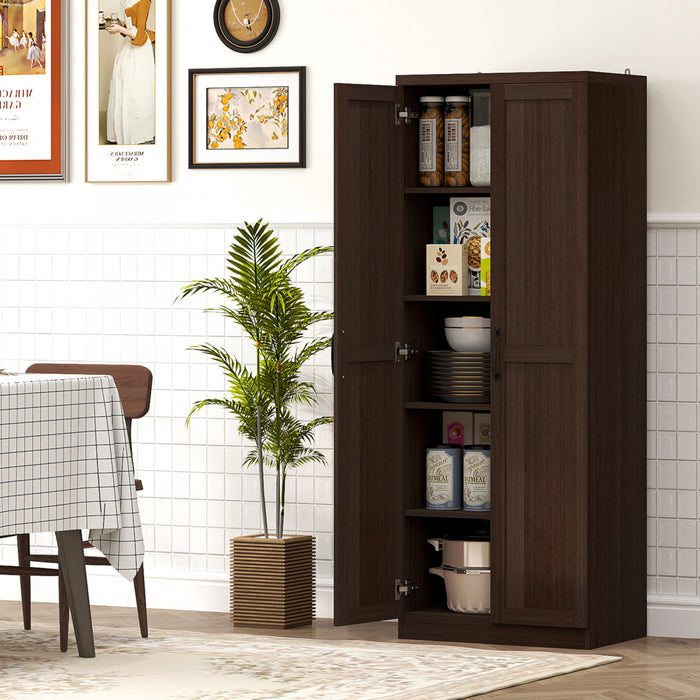HOMCOM Armoire de rangement pour garde-manger avec portes et etageres