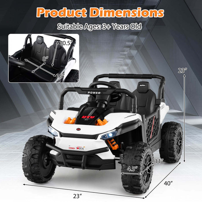 Costway 12v Kids Ride Sur Camion Avec Telecommande Parentale 3 Vitesses Et Fonction Avant Inverse Blanc