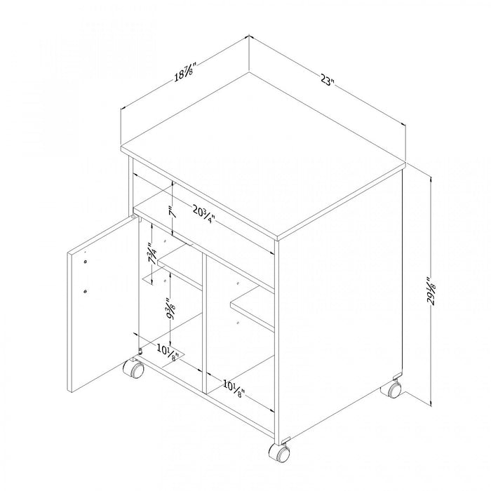 Axess Rangement A Imprimante - Blanc Solide