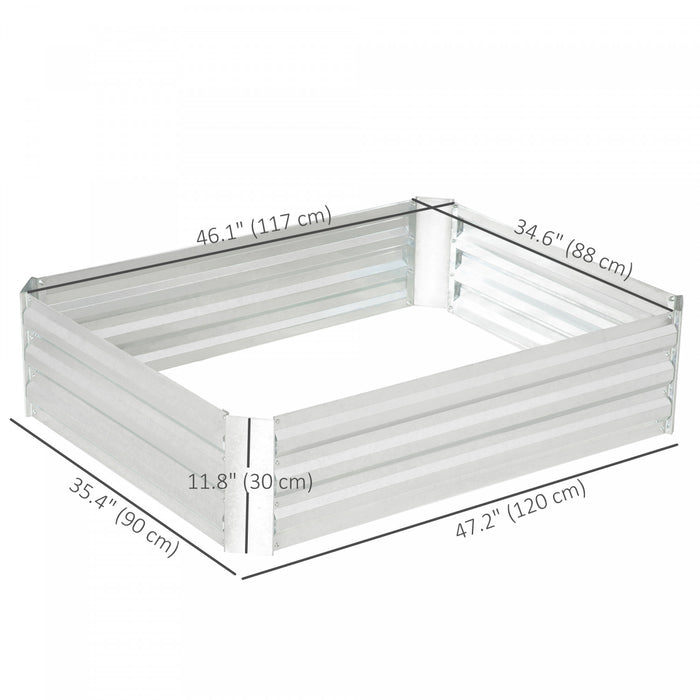 Outsunny Lit de jardin sureleve galvanise, jardiniere en metal 4' x 3' x 1'
