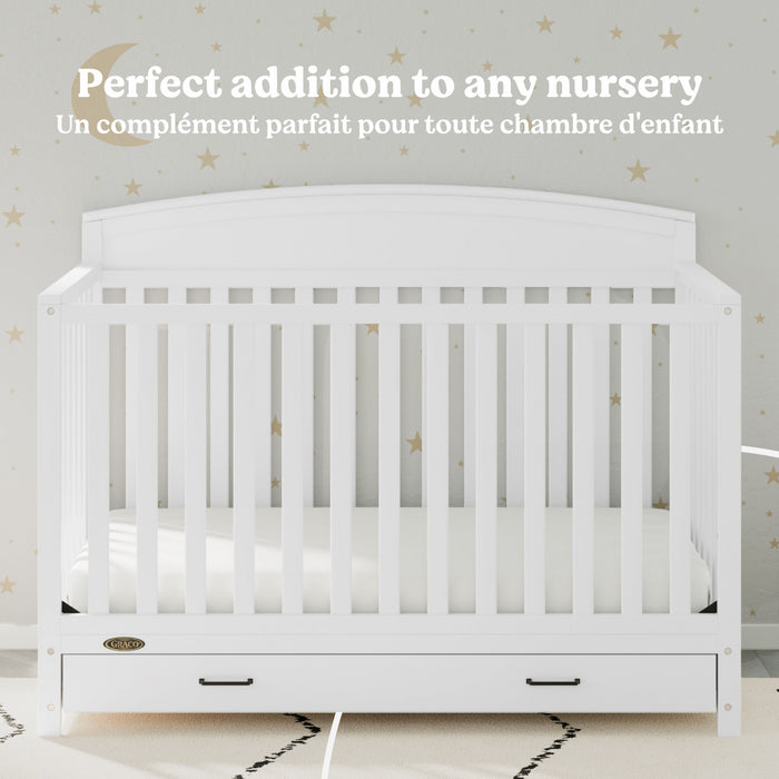 Graco Benton Lit de bebe convertible 5-en-1 avec tiroir - Blanc