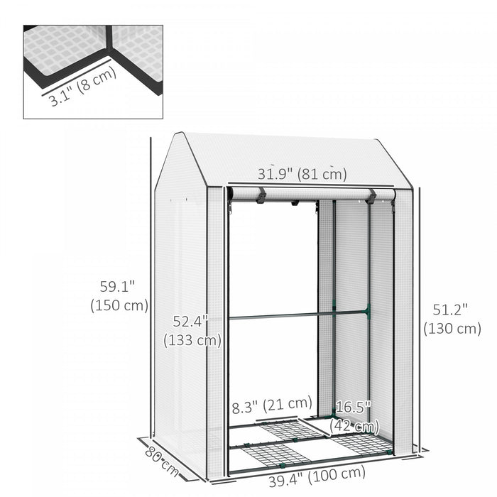 Outsunny Mini Serre portable pour tomates avec events, Blanche