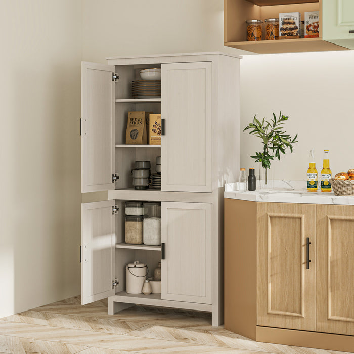 HOMCOM Garde-manger de cuisine a 4 portes de 64 po 3 etageres reglables