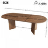 FlexDine 63-79 Inch Oval Extendable Dining Table with Hidden Leaf and Dual Pedestal Base, Walnut | FlexDine Table a Manger Ovale Extensible 63-79 po avec Rallonge Cachee et Base a Double Piedestal, Noyer