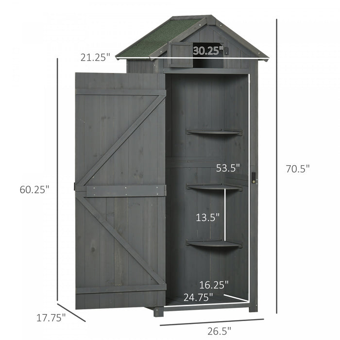 Outsunny Remise De Jardin, Remises Et Rangement Exterieur Atelier De Jardinage Outils Maison De Rangement Utilitaire Toit En Spirale Resistant A L'eau Et Aux Intemperies 3 Niveaux D'etageres Gris