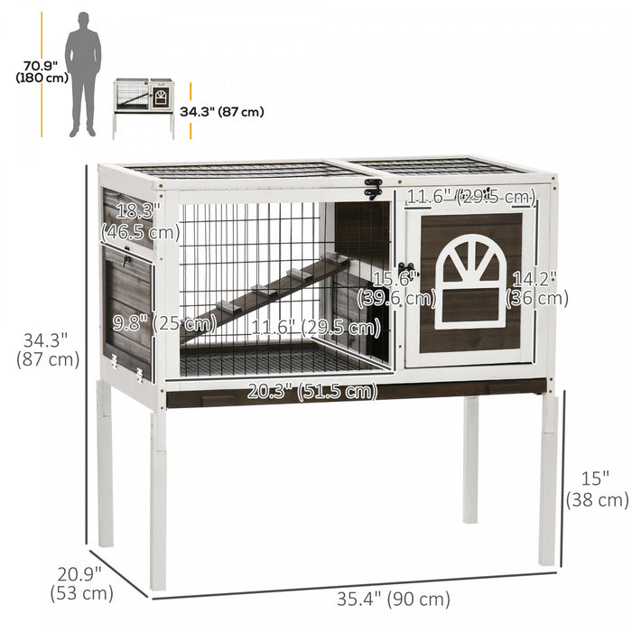 Clapier a lapin interieur sureleve avec enclos