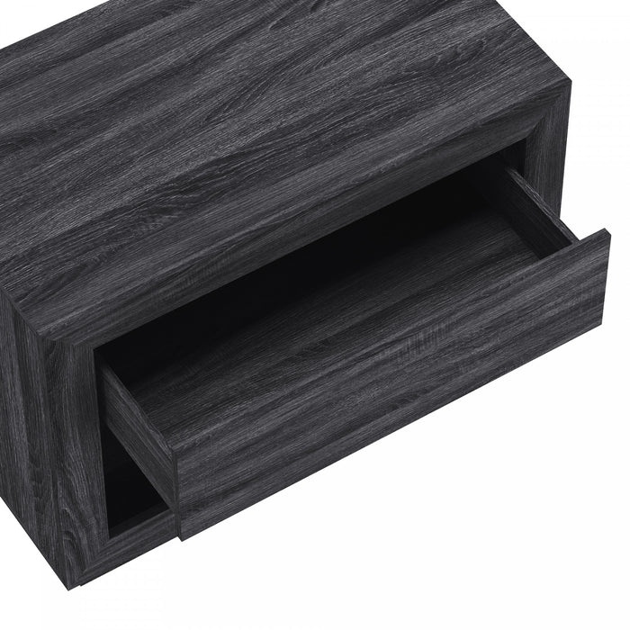 Table de nuit contemporaine Soren 32\" en gris charbon (1 tiroir)