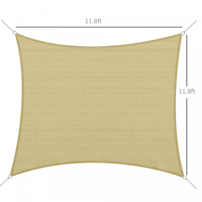 Outsunny Square 12' Canopy Sun Sail Shade Garden Cover Uv Protector Abri Exterieur Pour Pelouse Avec Sac De Transport Sable