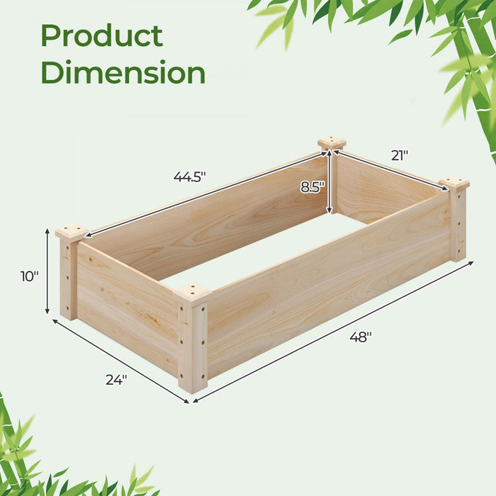 Costway Souleve Jardin Lit Sapin Bois Bois Carre Bois Planter Boite Pour Fleur Exterieur