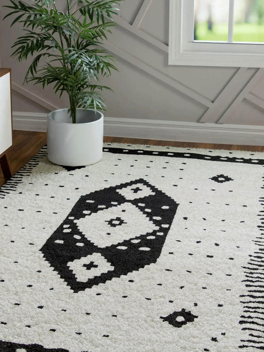 Tapis Contemporain Lyra 5'3\" x 7'2\" en Ivoire