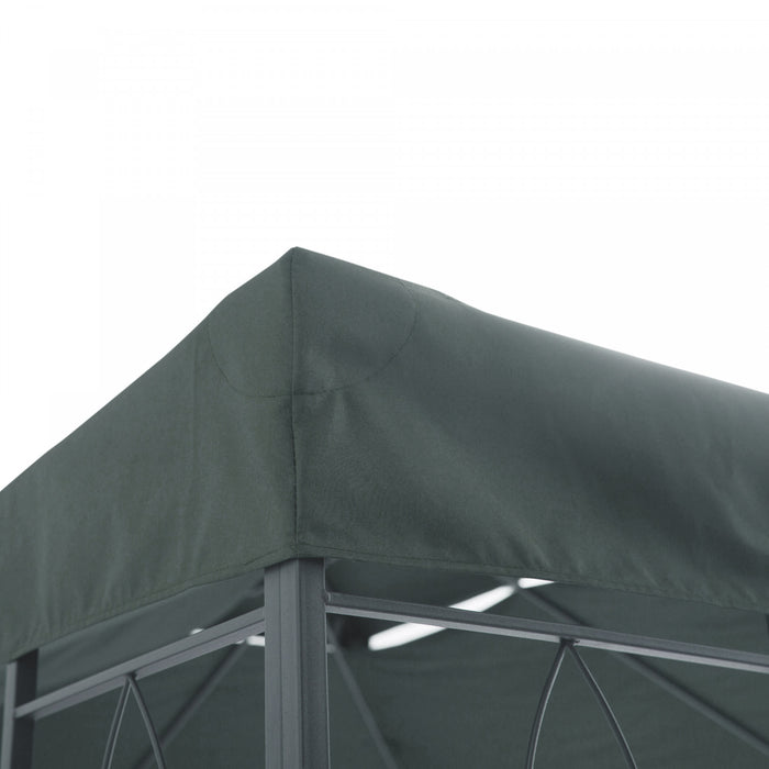Outsunny 13' X 10' Toile De Rechange Pour Pavillon Tonnelle Tente Toit De Remplacement Gazebo De Jardin Tissu Polyester Haute Densite Anti-uv Gris