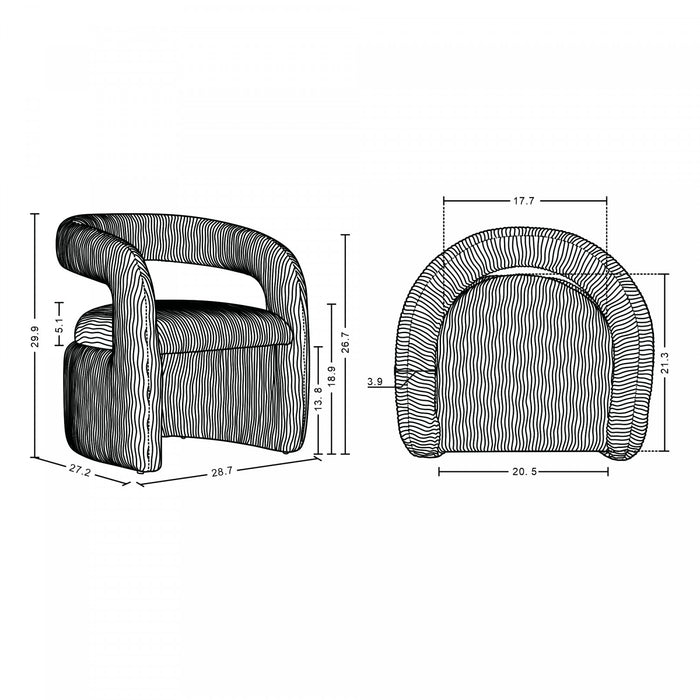 Fauteuil lounge Corvette mi-siecle moderne en velours coloris colombe