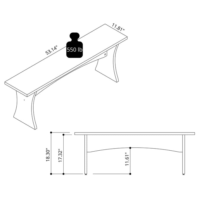 Banc de salle a manger Coney style mid-century moderne en gris charbon - Lot de 2