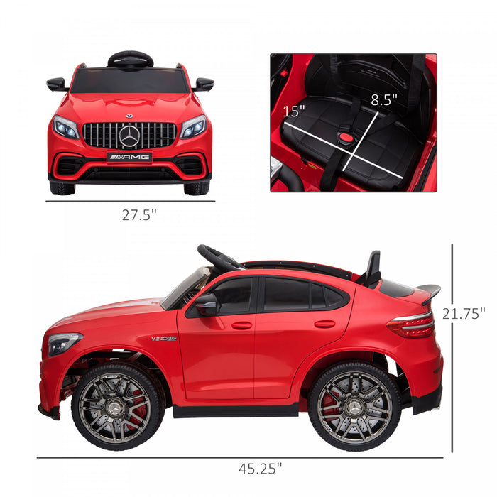 Aosom Voiture Electrique A Chevaucher 12v Sous Licence Officielle Cadeau Jouet Parfait Avec Roue De Suspension Telecommandee Rouge