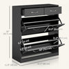 HOMCOM Entryway Shoe Cabinet with 2 Flip Drawers for 12 Pairs of Shoes