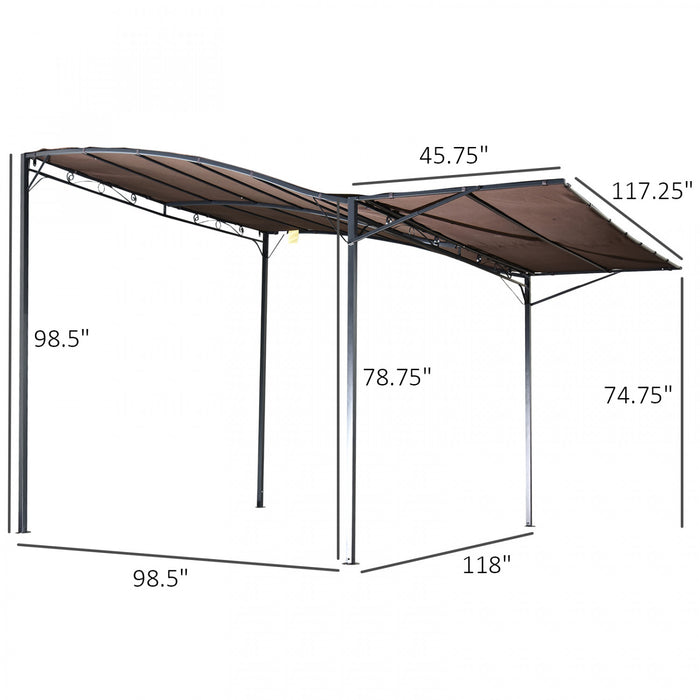 Pergola Tonnelle De Jardin Avec Auvent Reglable Metal Epoxy Polyester Creme