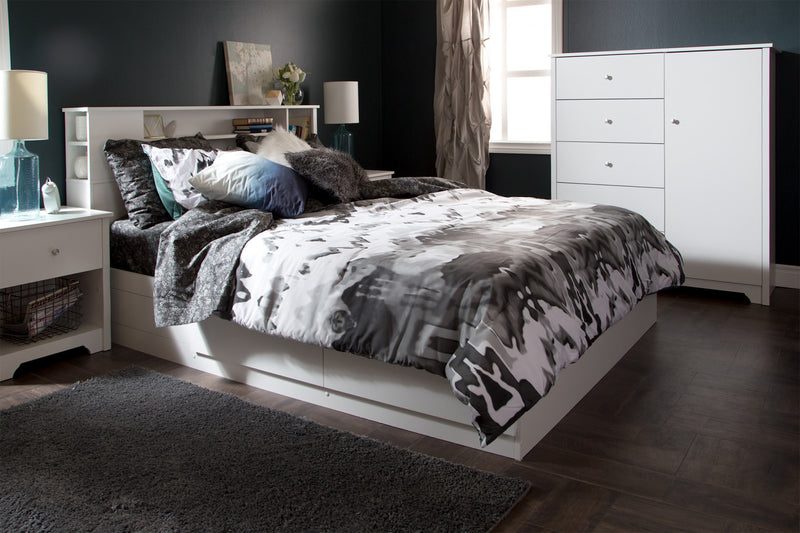 Vito Commode A Porte 5 Tiroirs - Blanc Solide