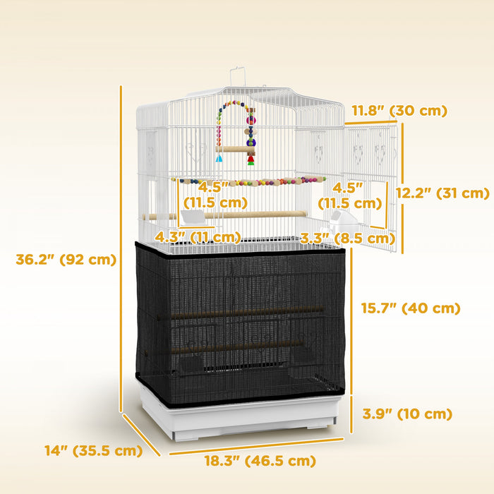 Cage A Oiseaux 36\" Avec Accessoires, Poignee, Plateau