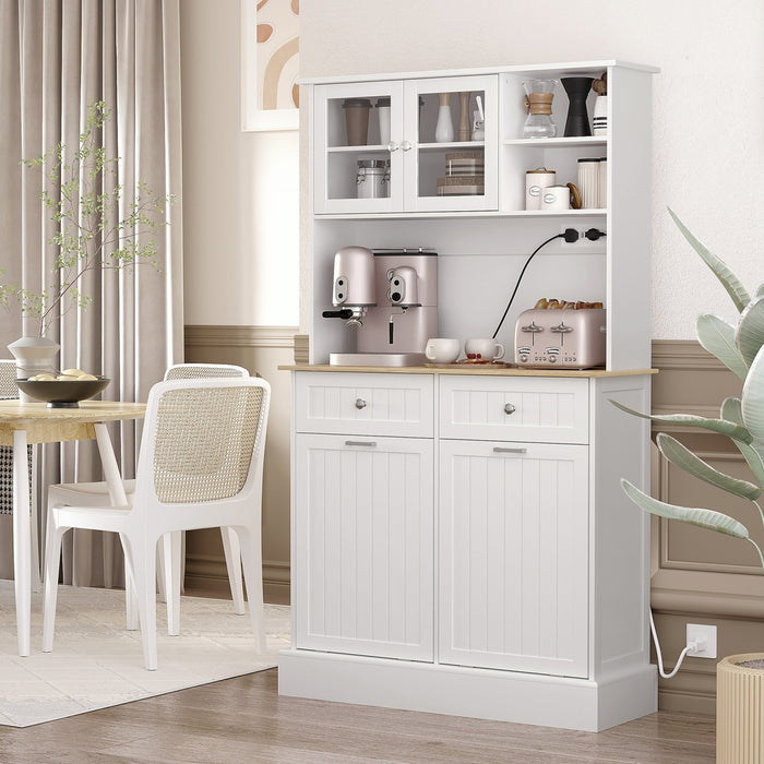 HOMCOM Meuble de rangement avec station de charge, blanc