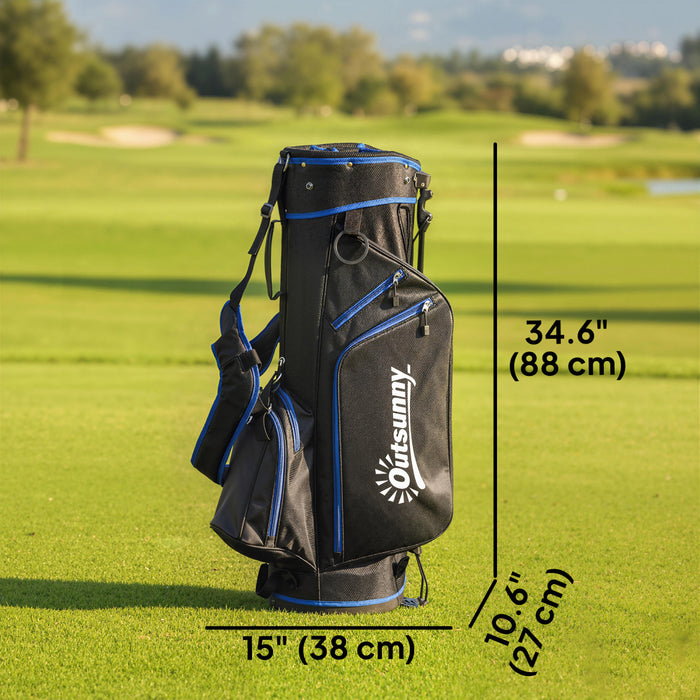 Sac de golf ultra-leger Outsunny, sac de golf tout temps pour hommes, bleu