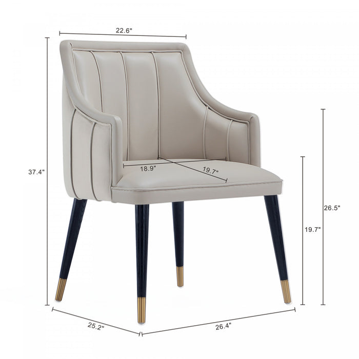 Fauteuil moderne Eda en bois avec accoudoirs, coloris gris clair