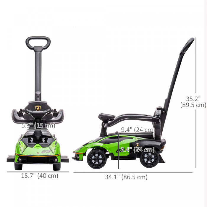 Aosom Voiture A Pousser, Voiture Coulissante Pour Enfants Sous Licence Vert