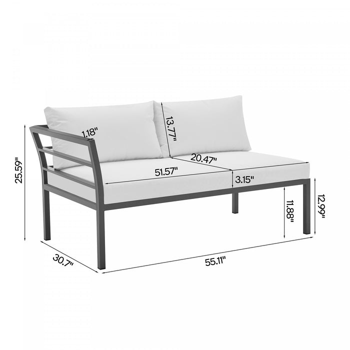 Ensemble de conversation moderne Sunnyside 5 pieces en blanc