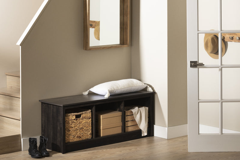 Banc de rangement Toza pour vestibule - noir antiqué