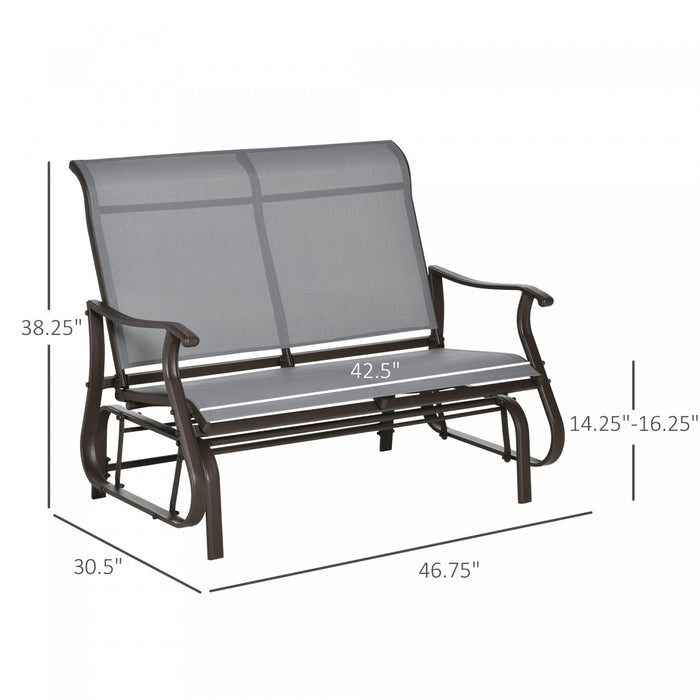 Chaise Bercante Exterieure Outsunny Pour 2 Personnes, Pour L'exterieur, Le Jardin, Gris Clair