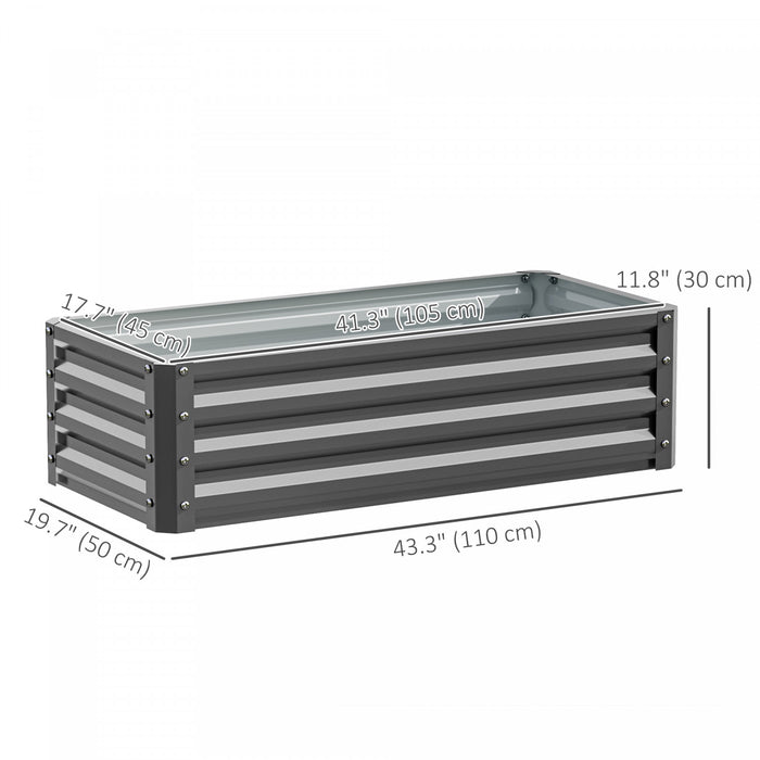 Outsunny Lits de jardin sureleves ensemble de 2, gris clair